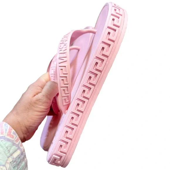 Versace Greca-embossed flip flops